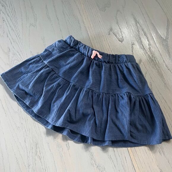 Cat & Jack Blue Denim Ruffle Skort Small - Picture 2 of 6